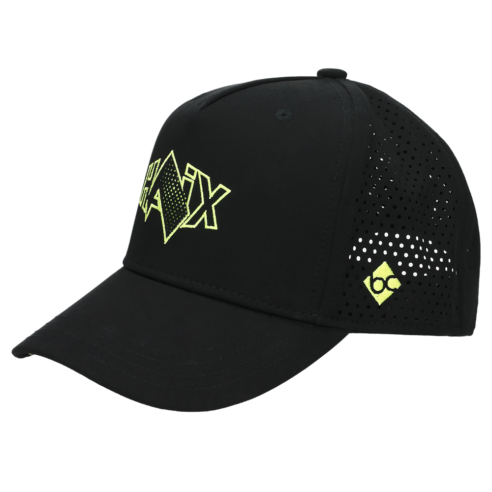 Baseballkappe, Schwarze Kappe, Mesh-Rückseite, Neon Logo, Verstellbares Band
