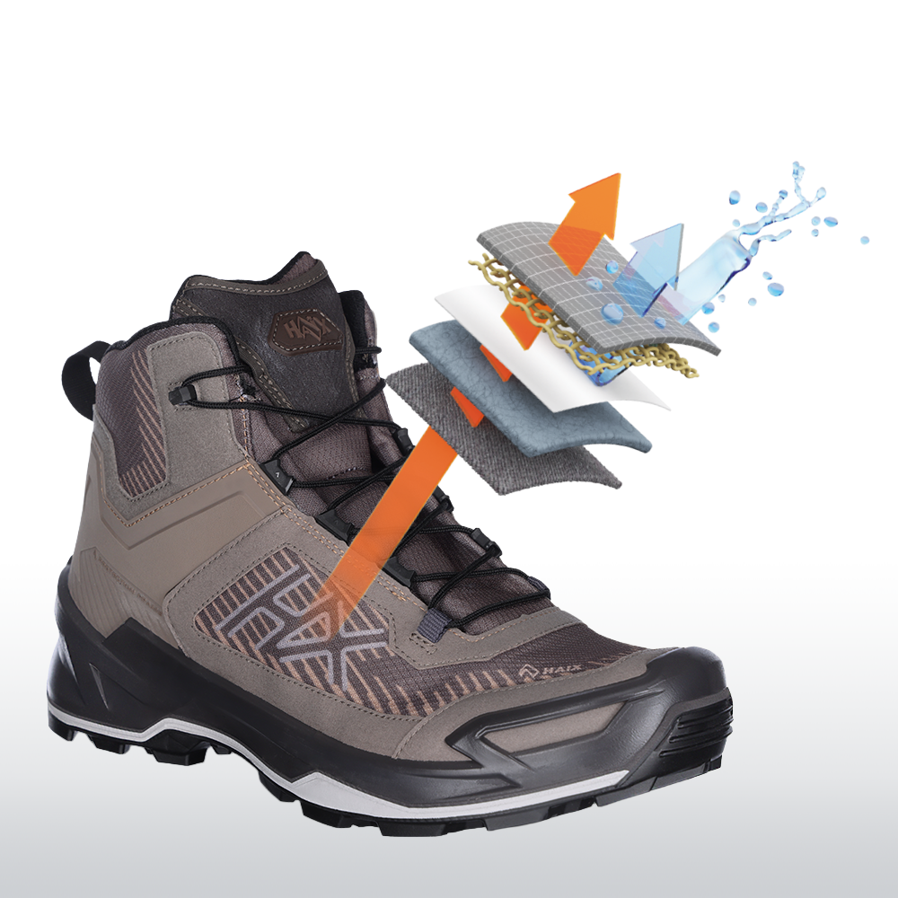 Stiefel, Hiking, Wanderschuh, Grau, Wasserdicht