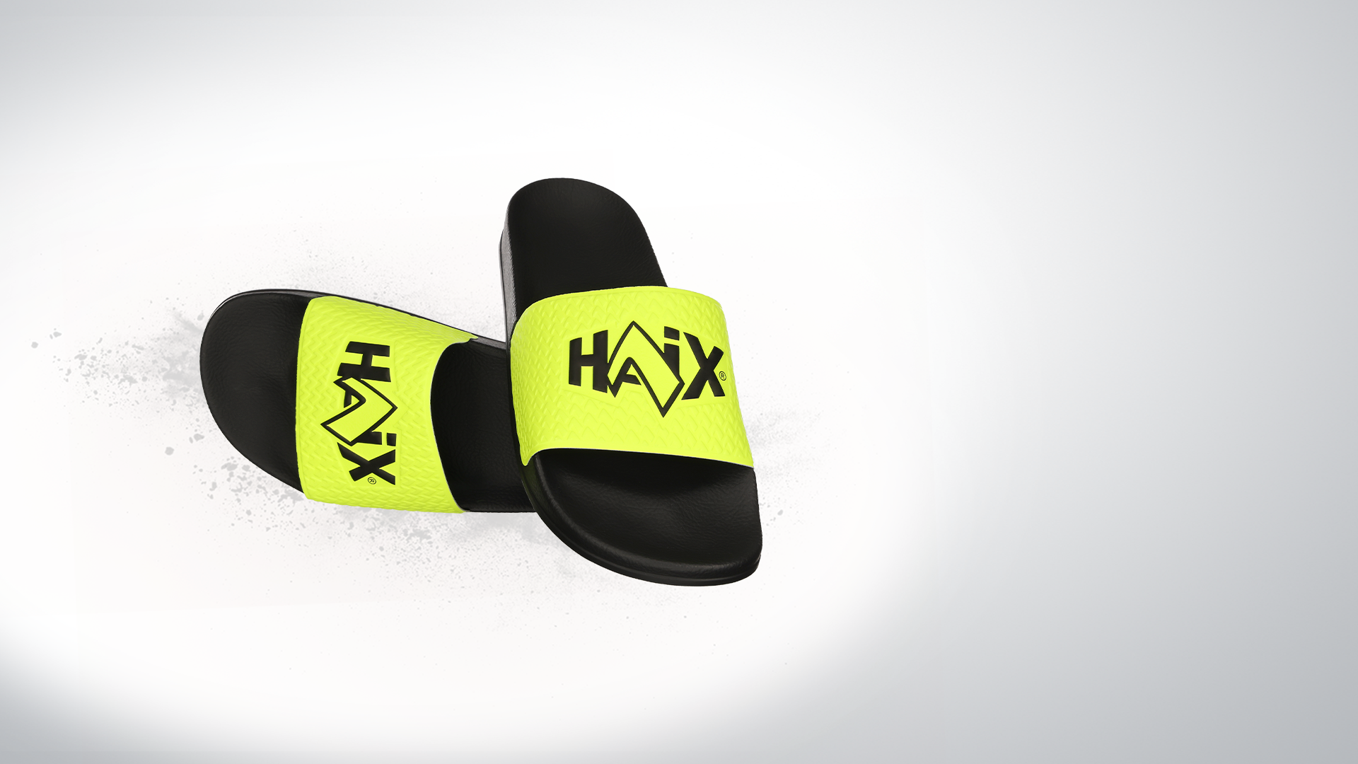 Schuh, Sandalen, Slides, Neon-Grün, Gummi
